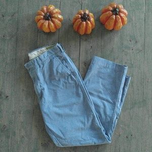 Mens straight leg light blue chino pants 36x32